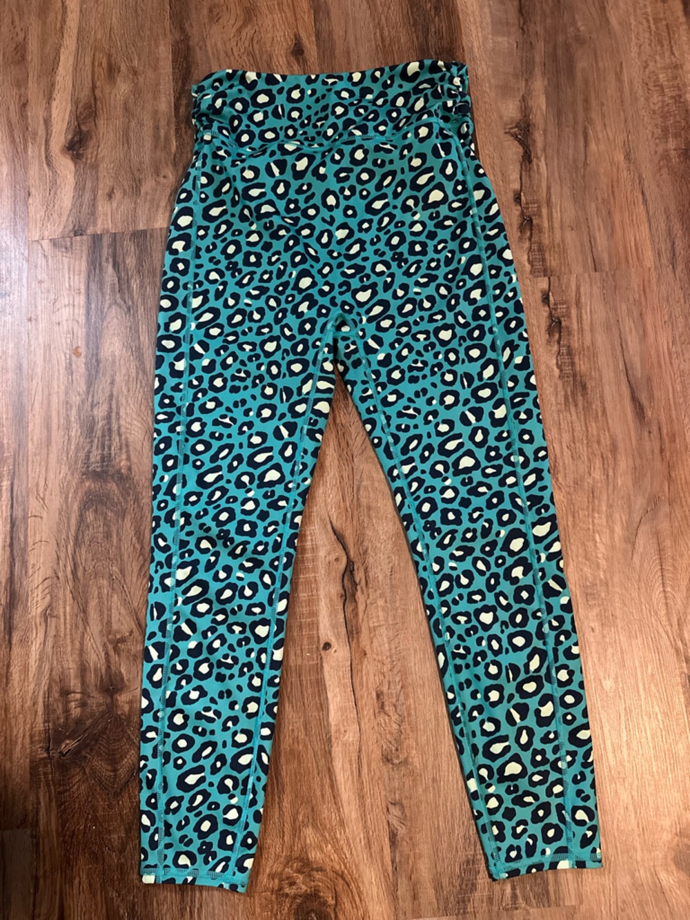 High-Rise Teal Leopard Print Leggings